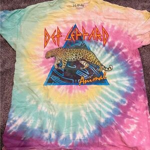 Def Leppard Multicolor Tie-Dye Short Sleeve Tee